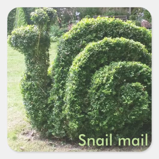 Post. Leuke topiary tuin uitgeknipte groene struik Vierkante Sticker (Voorkant)