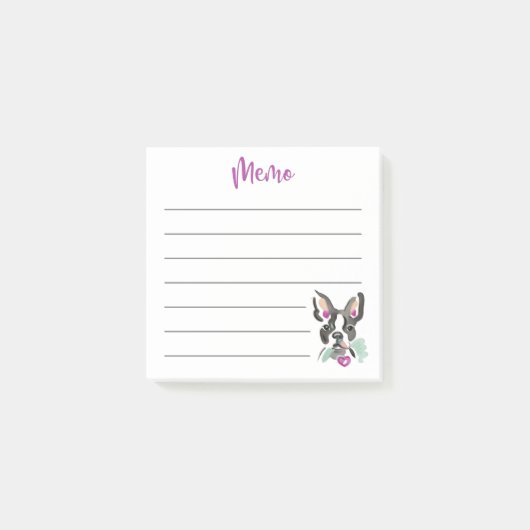 Post | Memo | Vleugelaar van Boston | Roze Post-it® Notes (Voorkant)