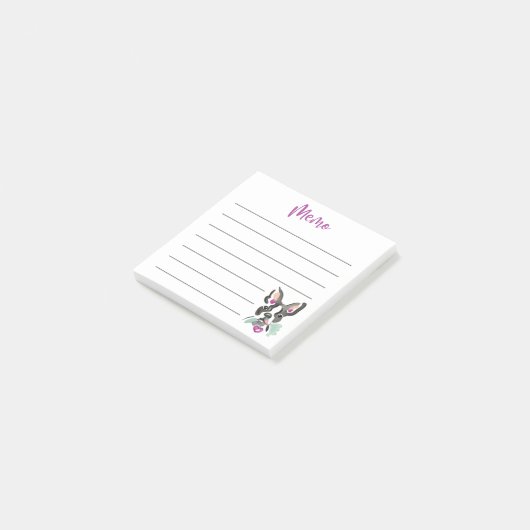 Post | Memo | Vleugelaar van Boston | Roze Post-it® Notes (Schuin)