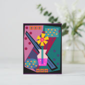 Post Modern Mod Flower Briefkaart (Staand voorkant)