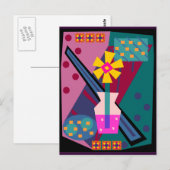 Post Modern Mod Flower Briefkaart (Voorkant / Achterkant)