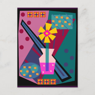 Post Modern Mod Flower Briefkaart