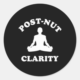 Post-nut Klarheid Grappige Yoga Meditatie Ronde Sticker