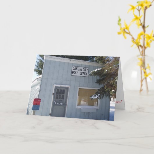 “Post Office” kerstkaart Kaart (Gele Bloem)