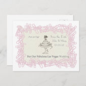 POST OP VRIG HERINNER! Sla de datum op voor Las Ve Aankondigingskaart (Voorkant / Achterkant)