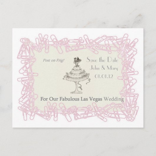 POST OP VRIG HERINNER! Sla de datum op voor Las Ve Aankondigingskaart (Voorkant)