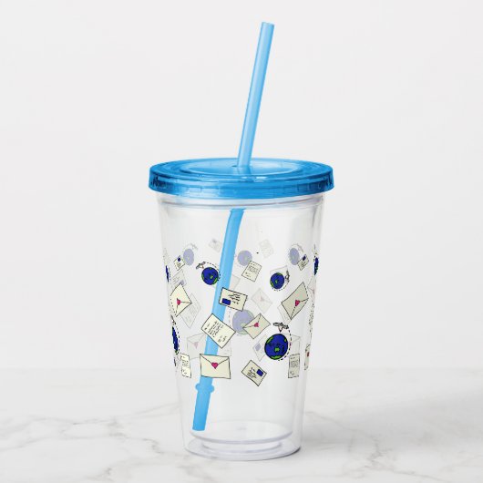Post over de hele wereld acryl drinkbeker (Achterkant)