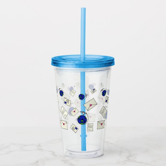 Post over de hele wereld acryl drinkbeker (Voorkant)