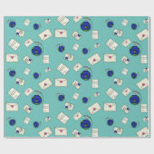 Post over de hele wereld cadeaupapier (Vlak)