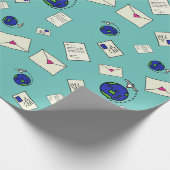 Post over de hele wereld cadeaupapier (Hoek)