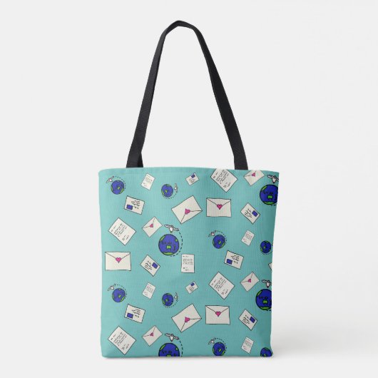 Post over de hele wereld tote bag (Achterkant)