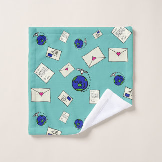 Post over de hele wereld washandje