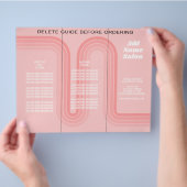 Post Pink Retro Stripes voor Vrouw Owned Business Flyer (Hand)