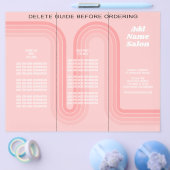 Post Pink Retro Stripes voor Vrouw Owned Business Flyer (Enkel)