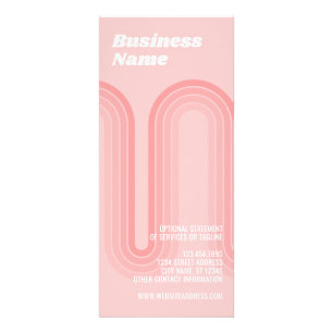 Post Pink Retro Stripes voor Vrouw Owned Business Reclamekaart