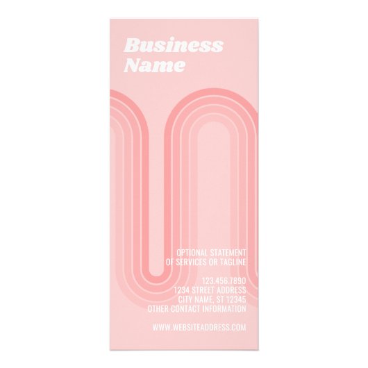 Post Pink Retro Stripes voor Vrouw Owned Business Reclamekaart (Voorkant)