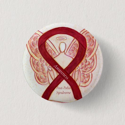 Post-Polio Syndrome Angel Awareness Ribbon Pins Ronde Button 3,2 Cm (Voorkant)