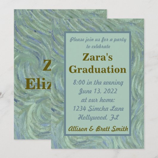 Post-pressionist Afstuderen Kaart (Voorkant / Achterkant)