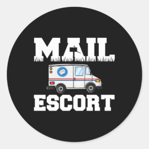 Post Service Mail ons Post Worker Ronde Sticker