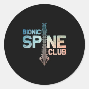 Post Spine Surgery Art Voor Mannen Vrouwen Bionic Ronde Sticker