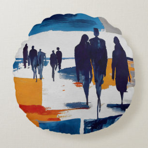 Post-Storm Wandelaars – Abstracte figuren Rond Kussen
