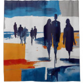 Post-storm Zwervers – Abstracte Figuren Douchegordijn (Voorkant)