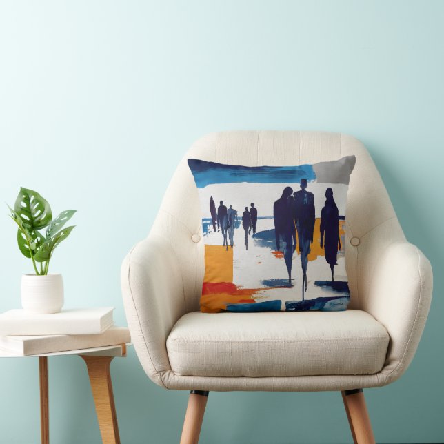 Post-Storm Zwervers – Abstracte figuren Kussen (Stoel)