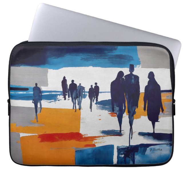 Post-Storm Zwervers – Abstracte figuren Laptop Sleeve (Voorkant)