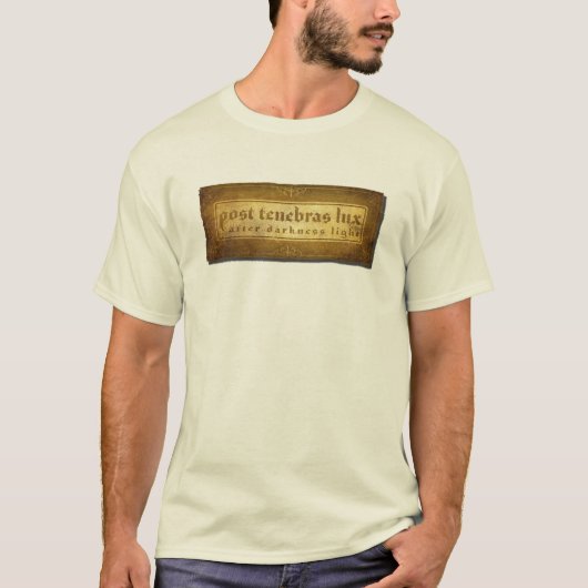 Post Tenebras Lux Aged Leather T-shirt (Voorkant)