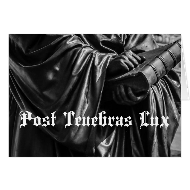 Post Tenebras Lux Card Blank (Voorkant Horizontaal)