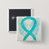 Post-traumatische stressstoornis Awareness Angel P Vierkante Button 5,1 Cm (Voorkant /achterkant)
