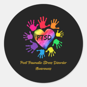 Post traumatische stressstoornis bewustzijn Handen Ronde Sticker