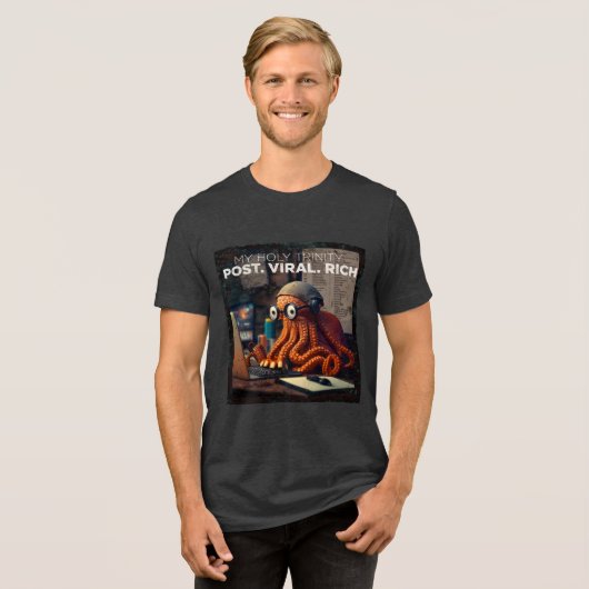 Post Viral Rich - Squid Gamer Tri-Blend Shirt (Voorkant volledig)