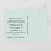 Post Weddenschappen Receptie Mint Opslaan Datum Aankondigingskaart (Achterkant)