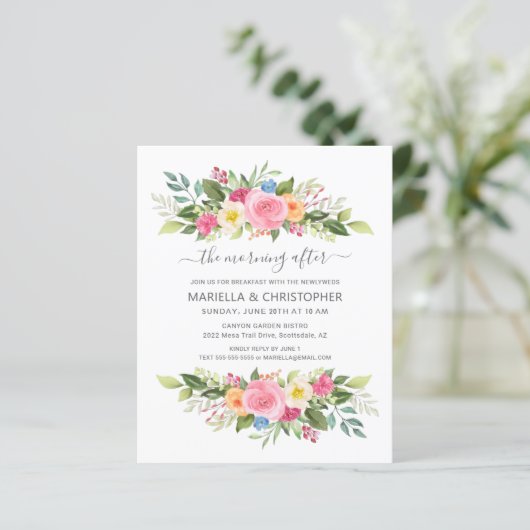 Post Wedding Breakfast Waterverf Roos Garden (Staand voorkant)