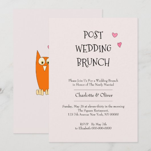 Post Wedding Brunch Kaart (Voorkant / Achterkant)