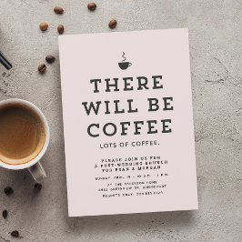 Post-wedding brunch leuke roze koffie thema kaart