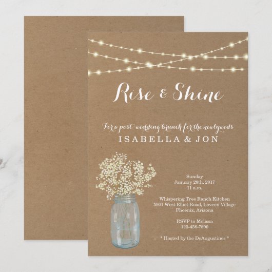 Post Wedding Brunch Morning na uitnodiging (Voorkant / Achterkant)