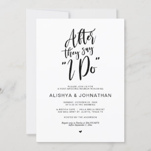 Post Wedding Brunch, Rustic Black Script Kaart