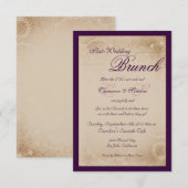 Post-Wedding Brunch -Script, Paars Kaart (Voorkant / Achterkant)