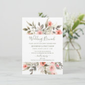 Post-Wedding Brunch Waterverf Blush Rose Bouquet Kaart (Staand voorkant)