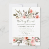 Post-Wedding Brunch Waterverf Blush Rose Bouquet Kaart (Voorkant)