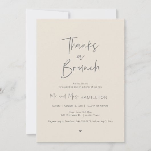 Post wedding Celebration, Thanks a Brunch Kaart (Voorkant)