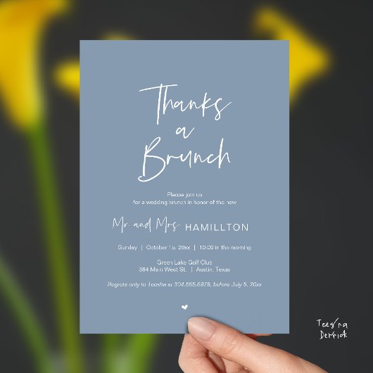 Post wedding Celebration, Thanks a Brunch Kaart