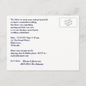 Post Wedding Receptie Party Foto gepersonaliseerd Uitnodiging Briefkaart (Achterkant)