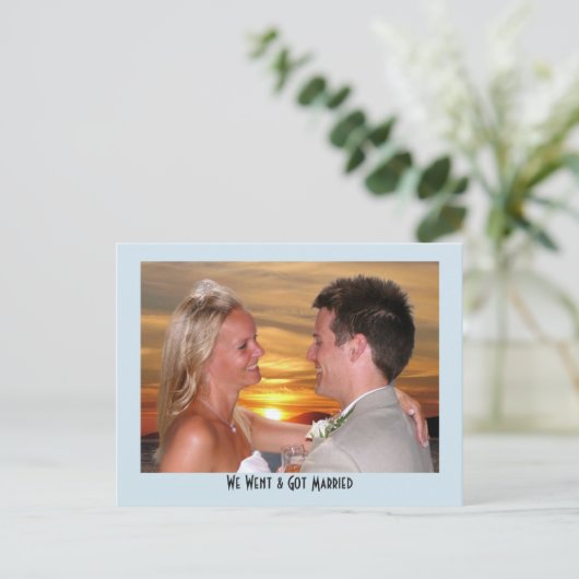 Post Wedding Receptie Party Foto gepersonaliseerd Uitnodiging Briefkaart (Staand voorkant)