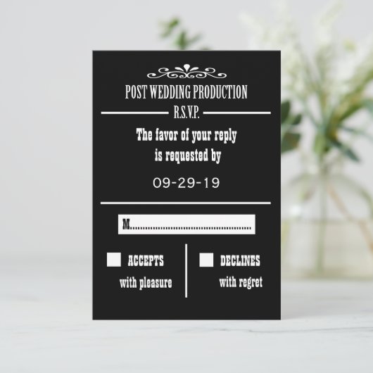 Post Wedding Receptie RSVP Uitnodiging Kaart (Staand voorkant)