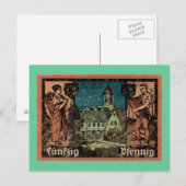 Post WW1German 50 Pfennig Note Briefkaart (Voorkant / Achterkant)