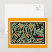Post WWI Duitse "Kieler Sprotten" valuta Briefkaart (Voorkant / Achterkant)
