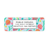 Postadres container in doeken en zeewier etiket (Voorkant)